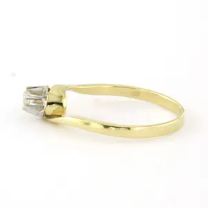 14k bicolour gouden solitair ring met briljant geslepen diamant tot. 0.10ct kopen? Bied vanaf 260!