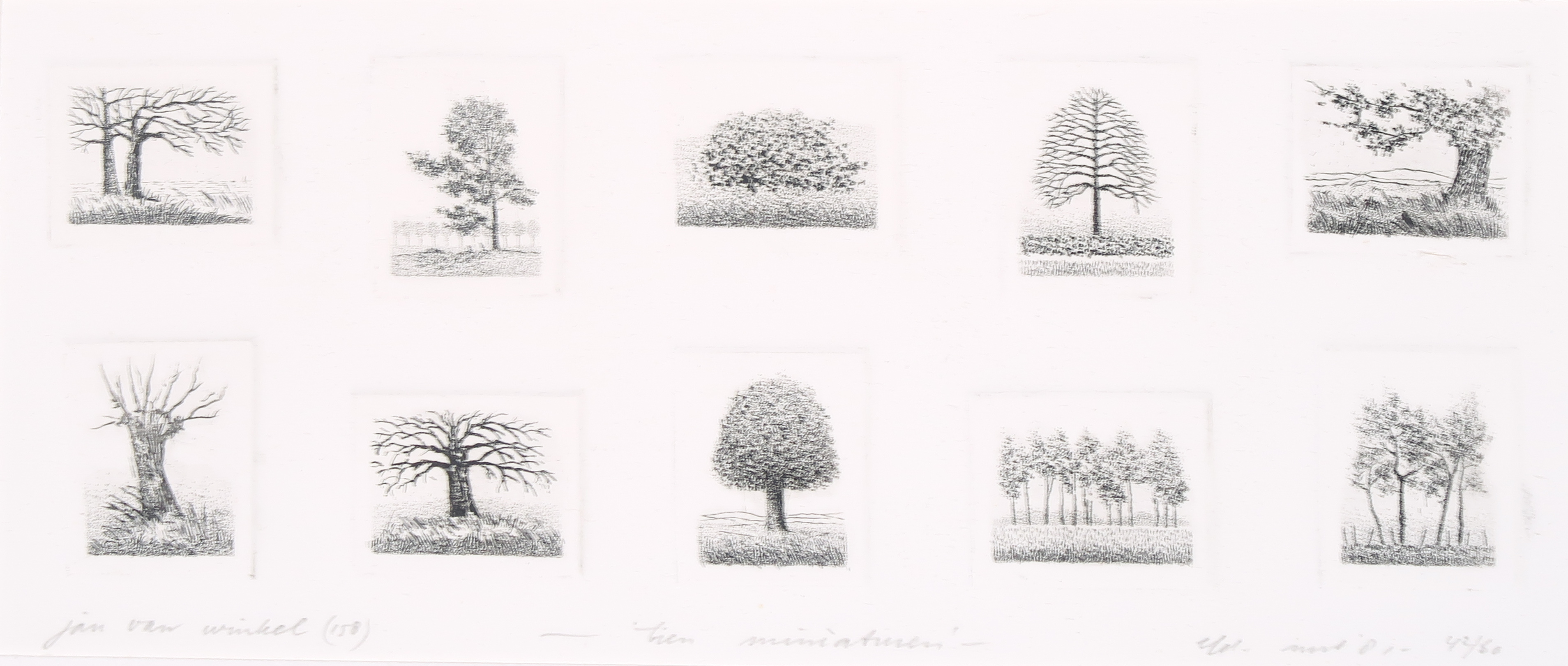Jan van Winkel - Ets, Tien miniaturen kopen? Bied vanaf 40!