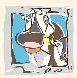 Jeroen Gerlofsma - Set van twee zeefdrukken, De smak & Koe met kalf kopen? Bied vanaf 50!