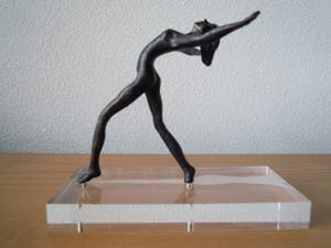 Corry Ammerlaan - Beeld naakte vrouw op plexiglas voet met schaduw gegraveerd kopen? Bied vanaf 45!