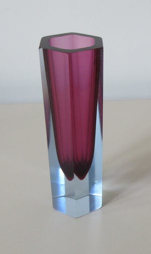 Flavio Poli - Zeshoekige Sommerso glazen vaasje - Vetri Seguso Murano kopen? Bied vanaf 1!