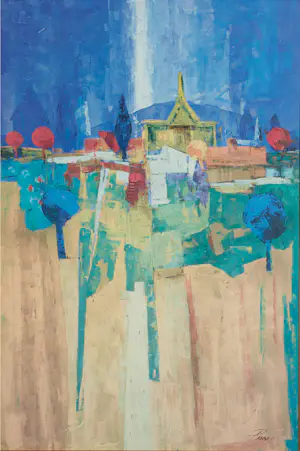 Niet of onleesbaar gesigneerd - Gemengde techniek op paneel, Zonder titel - Ingelijst kopen? Bied vanaf 10!