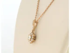 14k rosé gouden collier en hanger met briljant geslepen diamanten tot. 0.26ct kopen? Bied vanaf 375!