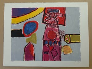 Corneille - ABSTRACTE FIGURATIE / KLEURZEEFDRUK / 60x80cm / SIG 1996 kopen? Bied vanaf 110!