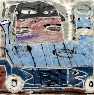 Onno de Graaf - Ingelijste monoprint: de tocht - 1988 verkocht voor € 35!