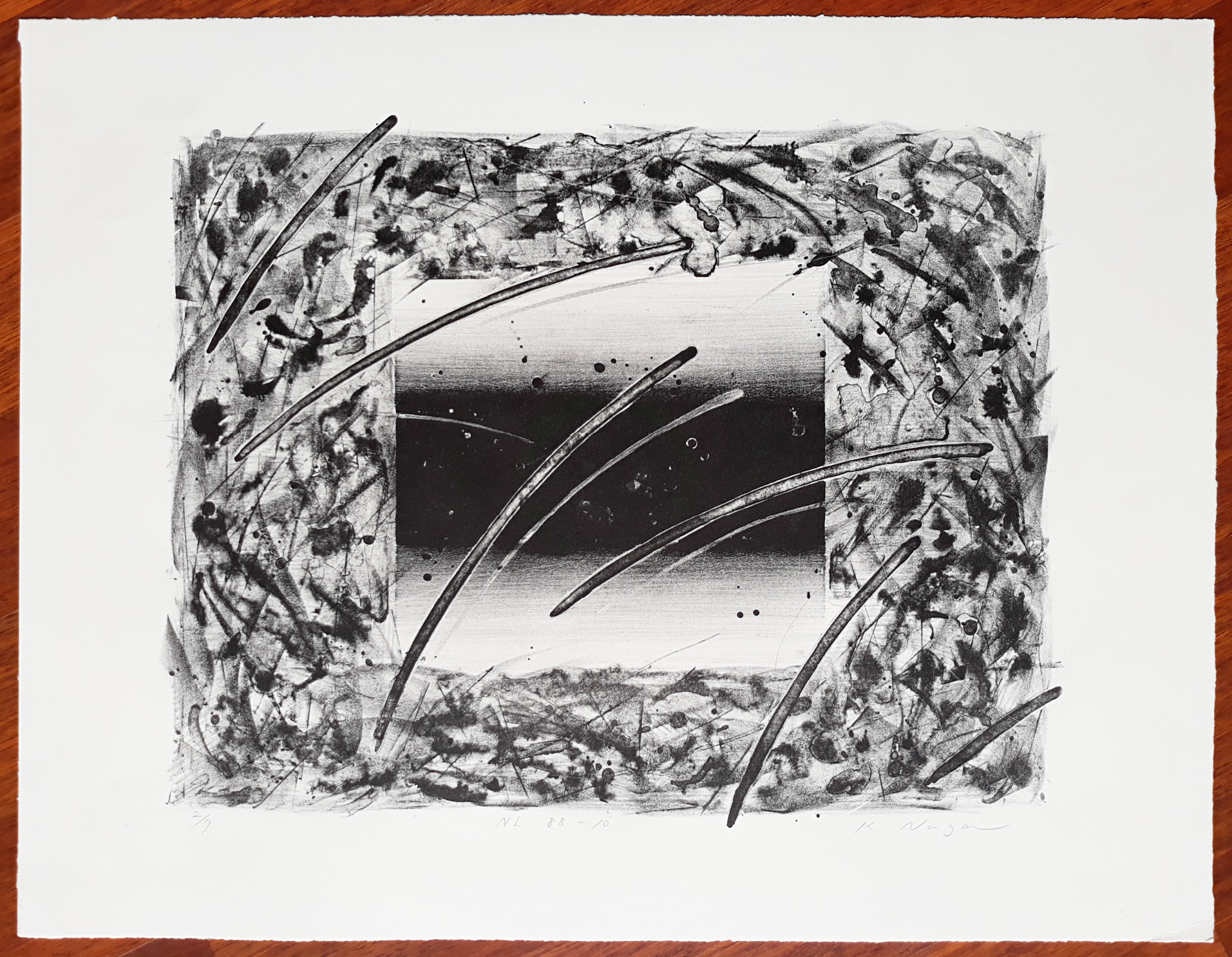 Kenji Nagai - Abstracte compositie, litho kopen? Bied vanaf 30!