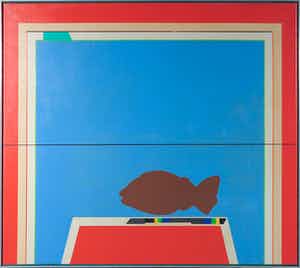 Nic Blans (sr.) - Acryl op doek, Poisson de passage - Ingelijst verkocht voor € 1!