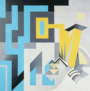 Arjen Toet - Acryl op doek, Abstract geometrische compositie - Ingelijst kopen? Bied vanaf 50!