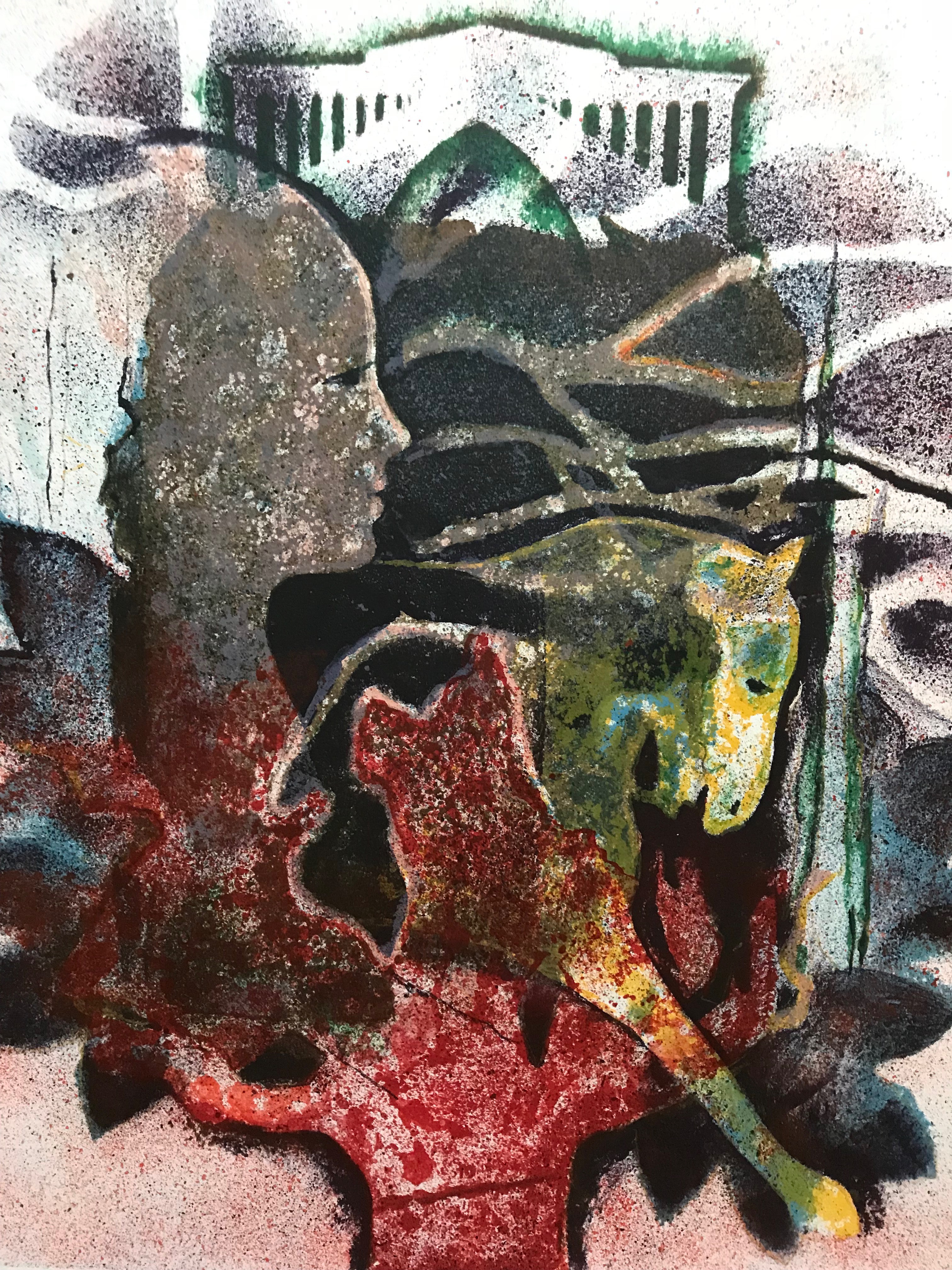 Andre Goezu - 'imago' - kleurets-aquatint - 18/75 verkocht voor € 45!