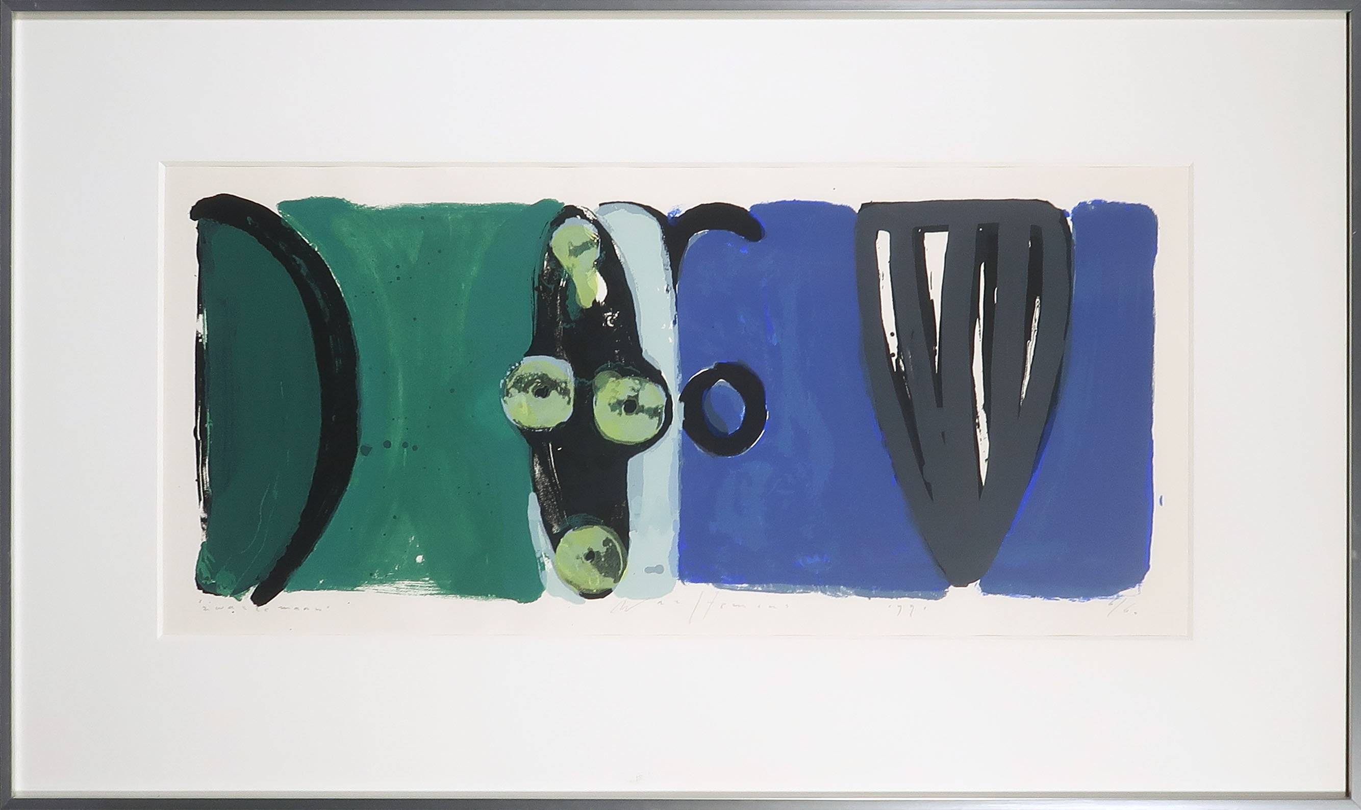 Piet Warffemius - Zeefdruk, Zwarte maan - Ingelijst kopen? Bied vanaf 40!