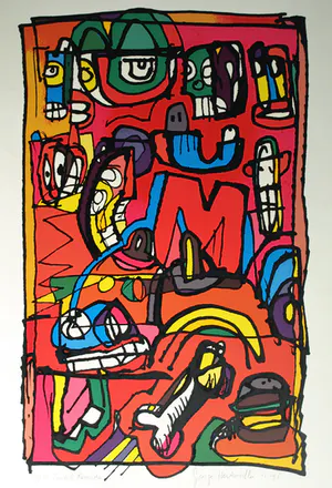 George Heidweiller - Zeefdruk op geschept papier , Twisted Reminder – 1996 - 'Pop-Art' kopen? Bied vanaf 40!