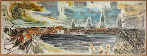 Aart Houtman - Acryl op doek, Stadsgezicht- Ingelijst (Zeer groot) kaufen? Bieten Sie von 300!