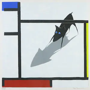 Peter Bastiaanssen - Zeefdruk, Yapping Mondriaan - Ingelijst kopen? Bied vanaf 250!