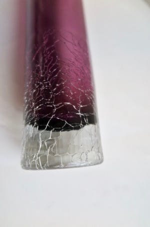 Ingrid Glas - Design Vaas - Purple kristal met craqilé - Ontwerper Carl Nelson, Zweden kopen? Bied vanaf 1!