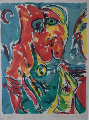 Carl-Henning Pedersen - Litho - Compositie met figuren - 1985 kopen? Bied vanaf 250!