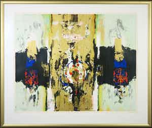 Hans Vanhorck - Zeefdruk, Axis Mundi - Ingelijst (Groot) verkocht voor € 60!