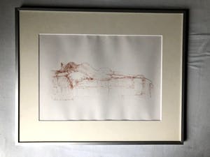 Maria de Ruiter de Witt - Poserend naakt - Tekening, Ingelijst kopen? Bied vanaf 55!