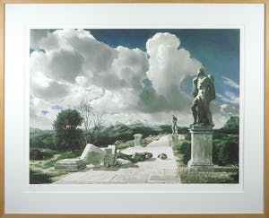 Carel Willink - Litho, Surrealistisch landschap - Ingelijst kopen? Bied vanaf 200!