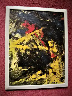 Niet of onleesbaar gesigneerd - GROOT jaren 30 Russisch? expressionistisch Abstract olieverf gesigneerd verkocht voor € 1!