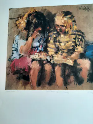 Rob Houdijk - Offset-litho, "Samen lezen". kopen? Bied vanaf 35!