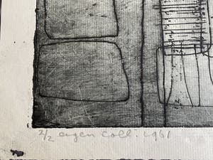 Jan Montyn - klein geheim teken 2/2 eigen coll. 1961 kopen? Bied vanaf 25!