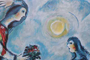 Marc Chagall - Geliefden op de daken van Parijs, gesigneerde LITHOGRAAF, 500 exemplaren kopen? Bied vanaf 100!