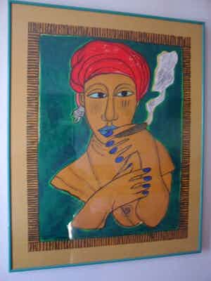 Corneille - Litho, Titel,"l'Afro-cubaine verte". verkocht voor € 225!