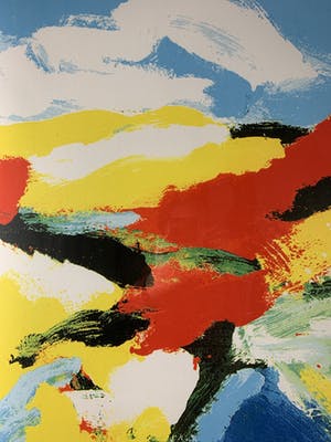 Jan Cremer - kleurenzeefdruk - 'Blue mountain blue' - 1998 (ZEER GROOT) kopen? Bied vanaf 350!