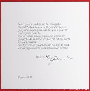 Gerriet Postma - Expressieve gouache met gesigneerde en genummerde monografie in casette kopen? Bied vanaf 500!