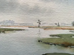 Jan Groenhart - JAN GROENHART (1952) : Aquarel – Zaanstreek kopen? Bied vanaf 60!