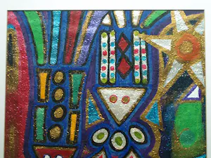 Pepe Viteri - Ingelijst, Acryl op papier , Dansantes (‘Dansers’) – 1992 – Lijst, 91½ x 71½ cm kopen? Bied vanaf 50!