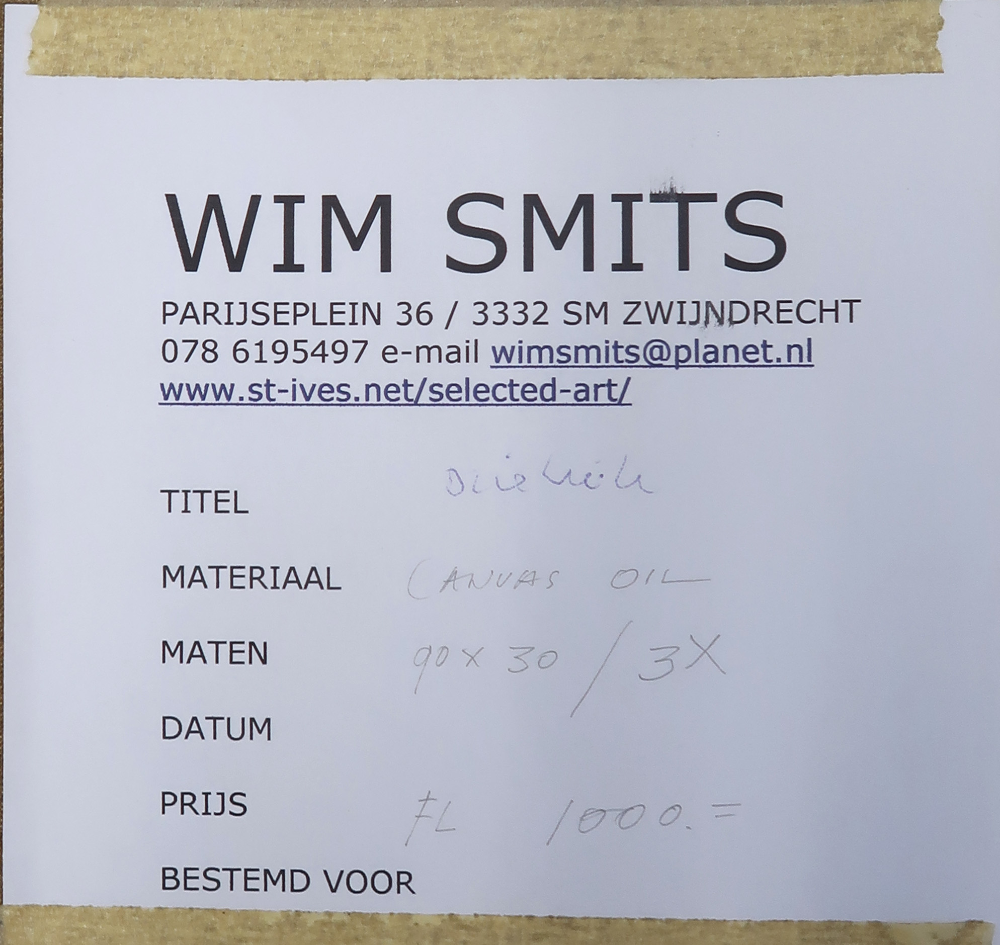 Wim Smits - Drieluik, Olieverf op doek, drie losse panelen kopen? Bied vanaf 1!