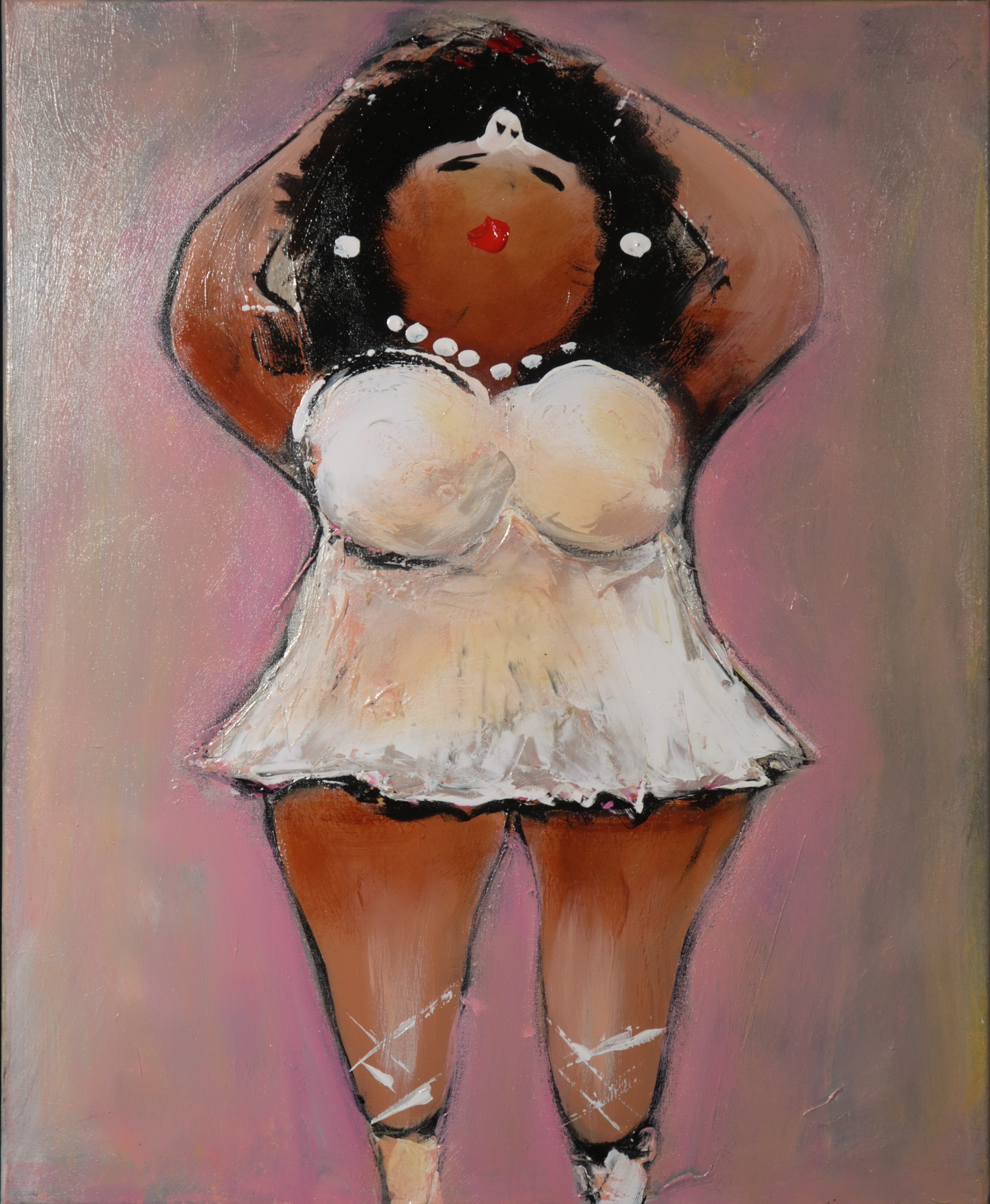 Theo Broeren - Acryl op doek, Claire verkocht voor € 80!