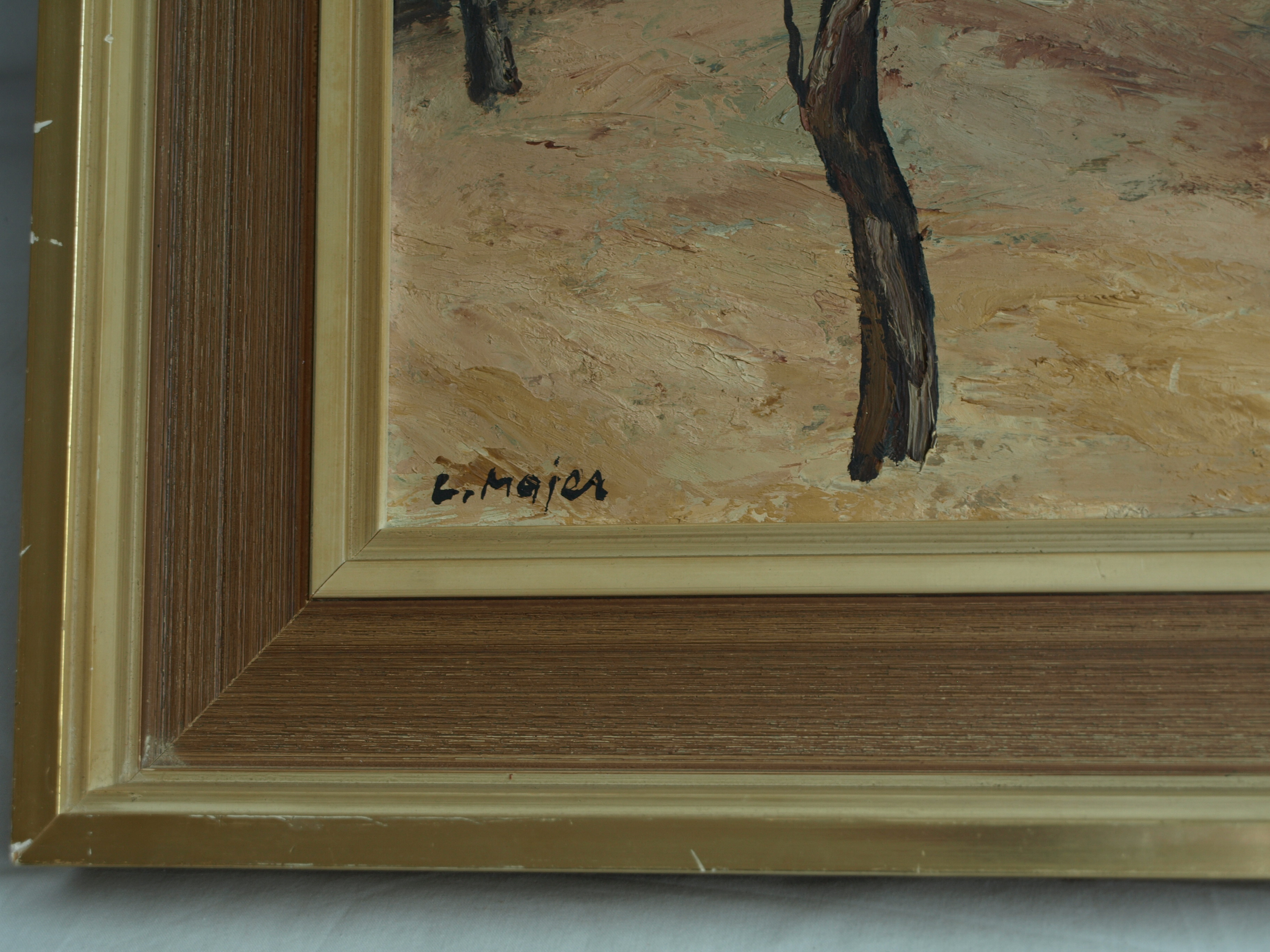 Luděk Majer - Olieverf op paneel, Winterlandschap 3 – gesigneerd & ingelijst – ca 1989 kopen? Bied vanaf 1!