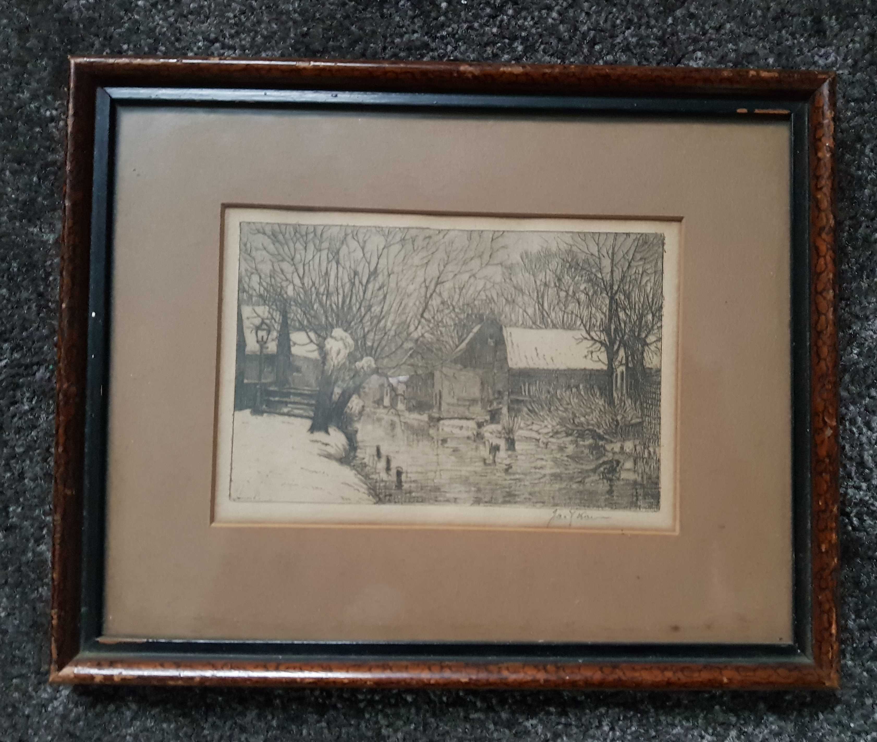 Jac. J. Koeman - Winters landschap - Holland aan het water kopen? Bied vanaf 10!