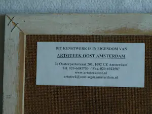 Mieke Mens - Gemengde techniek op board , 2 Bloemen – Lijst, 75 x 64 cm kopen? Bied vanaf 50!