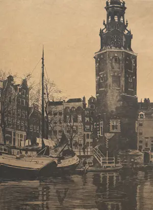 Willem Witsen - handgesigneerde ets | 'Oude Schans III' | 1913 (INGELIJST) kopen? Bied vanaf 700!