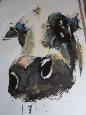 Theo Onnes - Zeefdruk. Titel. "Cow 2 ( Groot ) kopen? Bied vanaf 80!