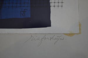 Ria Fortuijn - Textiel collage - Vrouwtje op stoel - 2003 kopen? Bied vanaf 1!