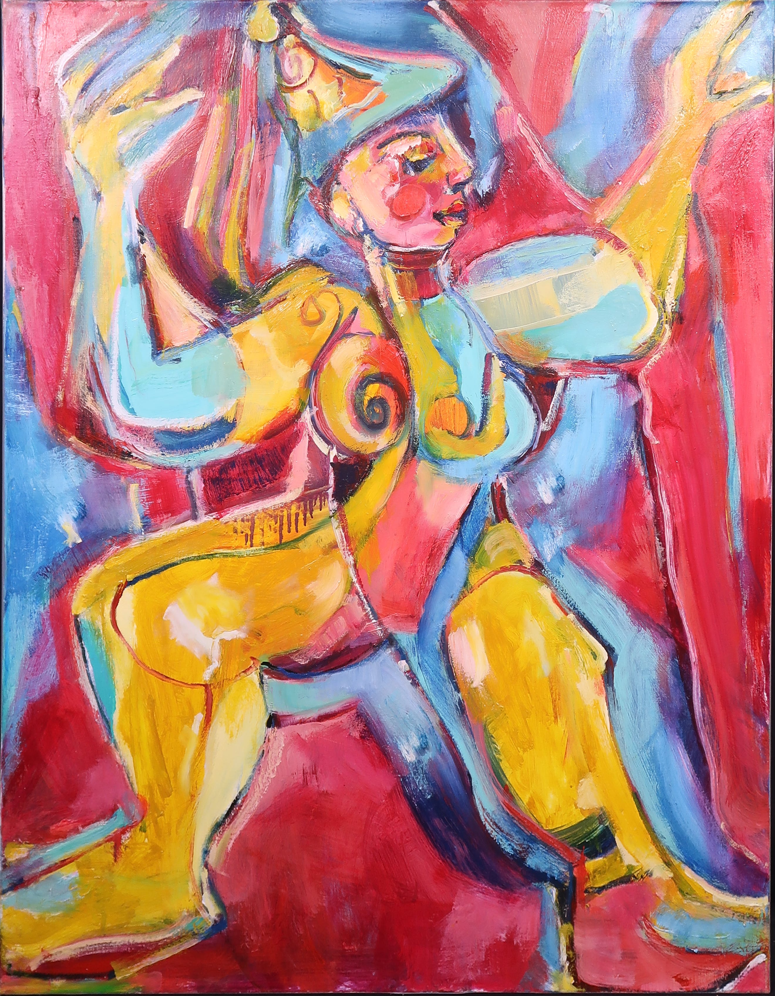 Christine Spierings - Olieverf op doek, Jumping Pierrot (Groot) verkocht voor € 80!