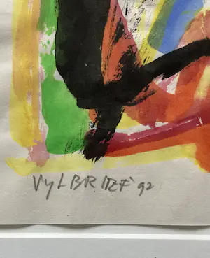 Ernst Vijlbrief - zonder titel, aquarel op papier - ingelijst - gesigneerd - 1992 kopen? Bied vanaf 50!