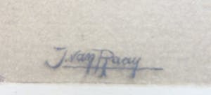 Jozef van Raay - Weidelanschap met figuren in punters op het water. kopen? Bied vanaf 25!