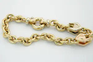 42-  Sierlijke 18krt tri-color gouden armband - ROLO schakels - gekeurd kopen? Bied vanaf 660!