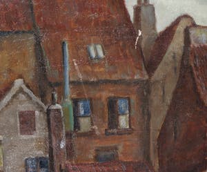 Augustinus van der Linde - Olieverf op jute, Gent - Ingelijst (Groot) kopen? Bied vanaf 1!