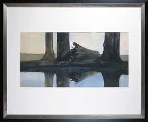 Niet of onleesbaar gesigneerd - Gouache, Compositie met bomen - Ingelijst verkocht voor € 1!