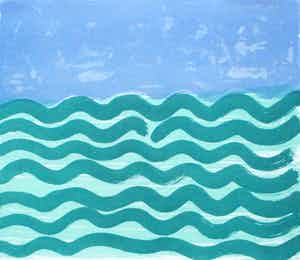 Klaas Gubbels - litho: Water - 2007 (prachtige houten lijst) verkocht voor € 225!