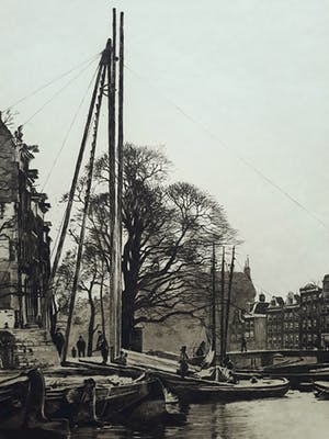 Willem Witsen - Binnenkant met afbraak, aquatint ets (groot) kopen? Bied vanaf 395!
