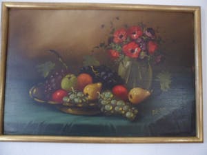 Tilly Moes - Stilleven: bloemen en fruit kopen? Bied vanaf 35!