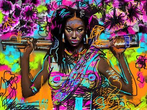 Peter Klashorst - Street Art Woman kopen? Bied vanaf 1!