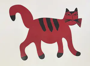 Corneille - Metalen sculptuur Rode Kat kopen? Bied vanaf 650!